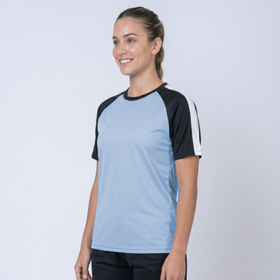 Camiseta Futbol PRO2 Celeste/Negro