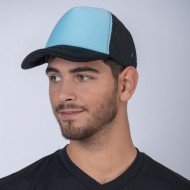 Gorro 5013 Trucker Negro/Celeste
