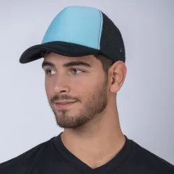 Gorro 5013 Trucker Negro/Celeste