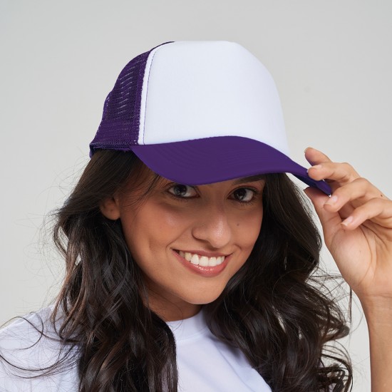 Gorro 5013 Mesh violeta/blanco