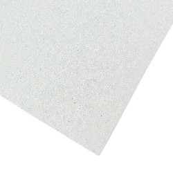 Goma Eva Glitter con adhesivo 60x40cm x10u. Blanco