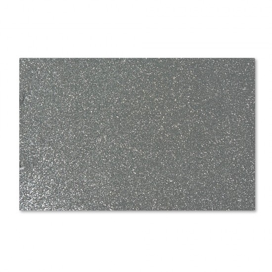 Goma Eva Glitter con adhesivo 60x40cm x10u. Plata
