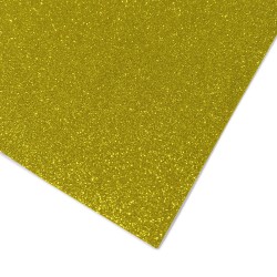Goma Eva Glitter con adhesivo 60x40cm x10u. Dorado