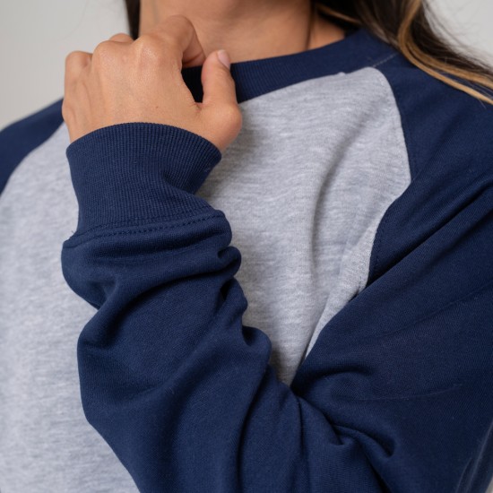 Buzo Felpa SW gris melange/azul
