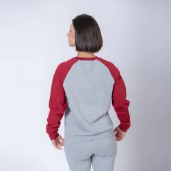 Buzo Felpa SW gris melange/bordeaux