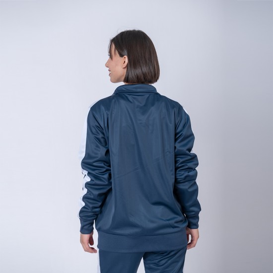 Campera deportiva azul/blanco