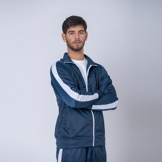 Campera deportiva azul/blanco