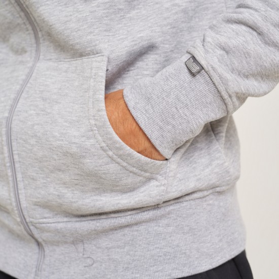 Campera Adulto Felpa Sw Gris Melange