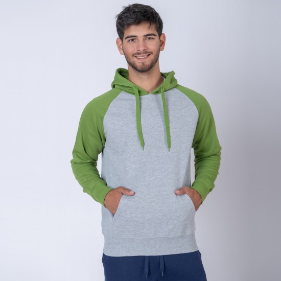 Canguro Felpa SW gris melange/verde