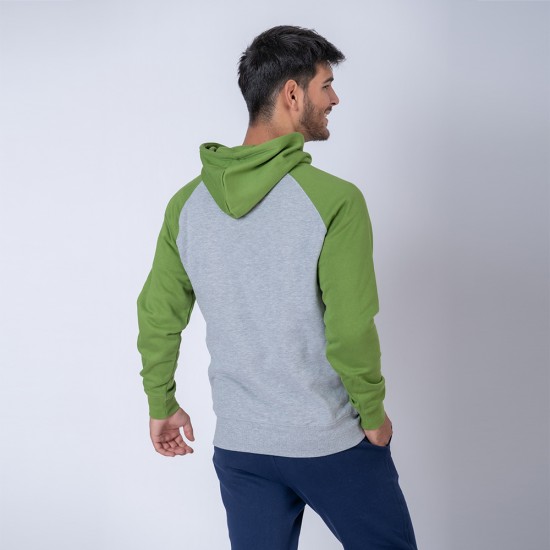 Canguro Felpa SW gris melange/verde