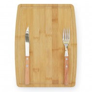 Tabla Parrillera Bamboo Premium c/cubiertos 30x22 cm
