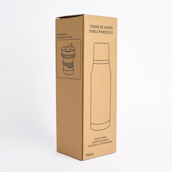 Termo de Acero Doble Pared 750ml 031 Rosado