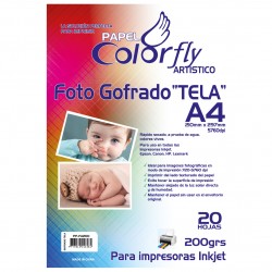 Papel Foto Cfa4 Gofrado Telado 200Gr 20H