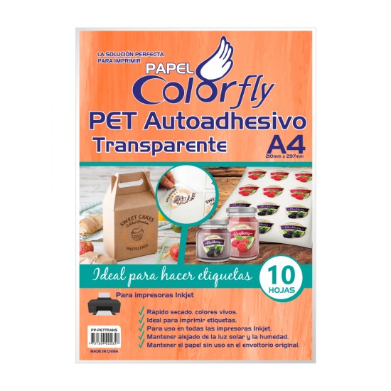 Papel Pet Transparente CF A4 10 hojas