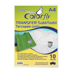 Transfer SubliTextil terciopelo corto CF A4 10 hojas