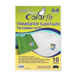 Transfer SubliTextil terciopelo corto CF A4 10 hojas