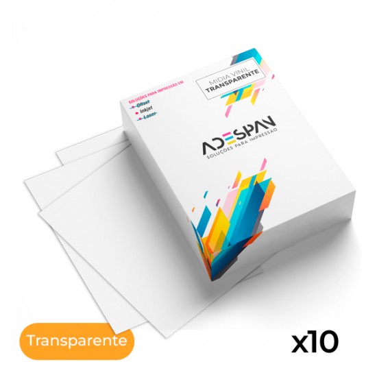 Vinilo Autoadhesivo Transparente Inkjet A4 x10