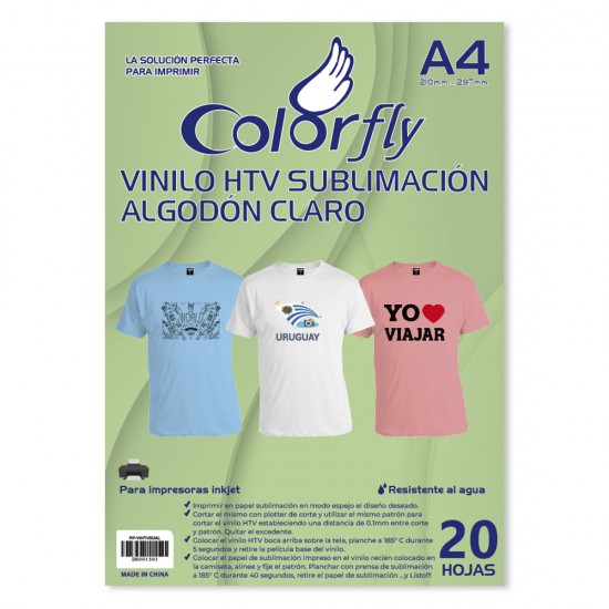 Vinilo HTV Sublimacion Algodon Claro