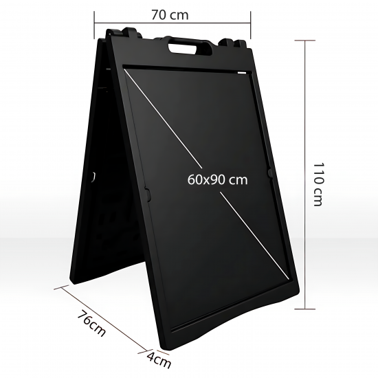 Pancarta Caballete 70x110cm Negro