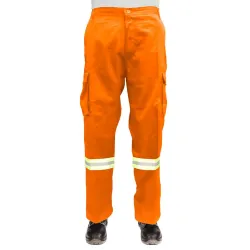 Pantalón Cargo Industrial Naranja Con Reflectivo 