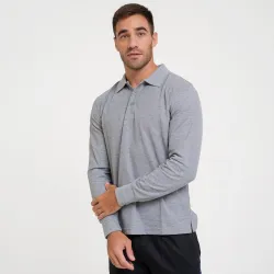 Remera Polo Ae Manga Larga Gris