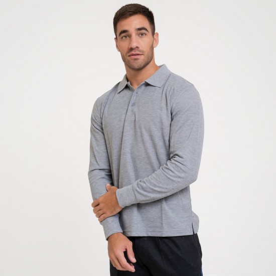 Remera Polo Ae Manga Larga Gris