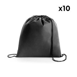 Bolsa Mochila TNT 37x41cm 10 Unidades Negro