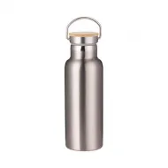 Botella Acero/Bambu 500ml Plata