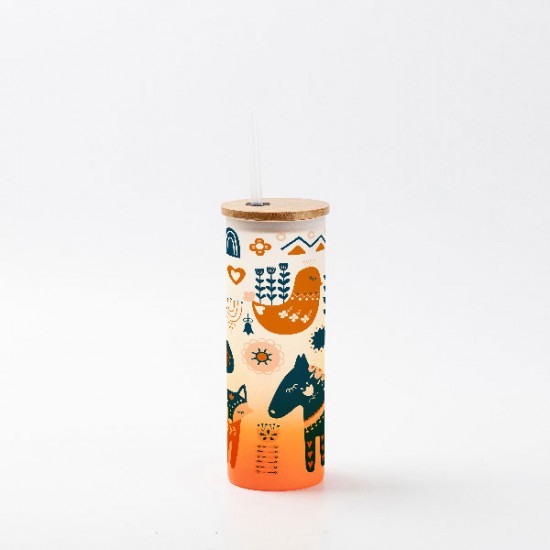 Vaso esmerilado sublimable 500ml Naranja