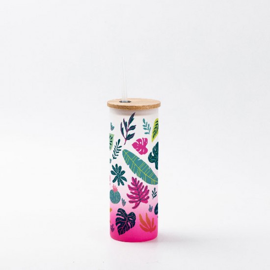 Vaso esmerilado sublimable 500ml Fucsia