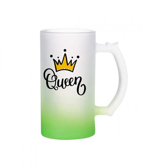 Jarra Cervecera 16oz Esmerilada Neon Verde