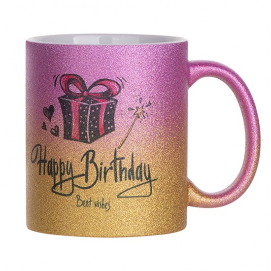 Jarro glitter degrade fucsia/dorado
