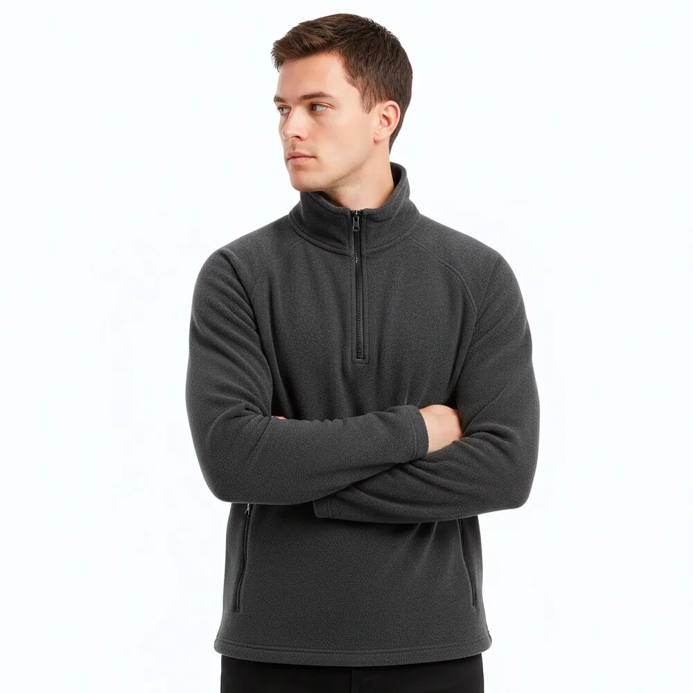 Buzo Polar Medio Cierre Classic Gris Oscuro