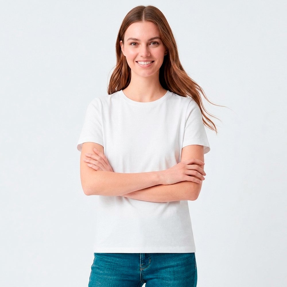 Camiseta Dama Essential Algodón Blanco