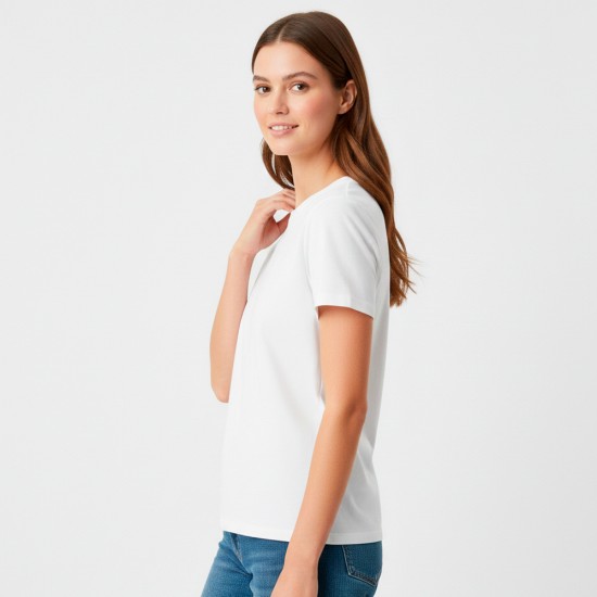 Camiseta Dama Essential Algodón Blanco