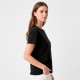Camiseta Dama Essential Algodón Negro