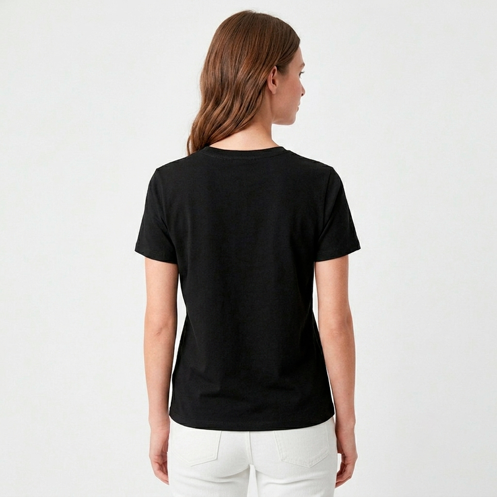 Camiseta Dama Essential Algodón Negro