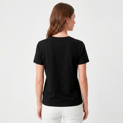 Camiseta Dama Essential Algodón Negro