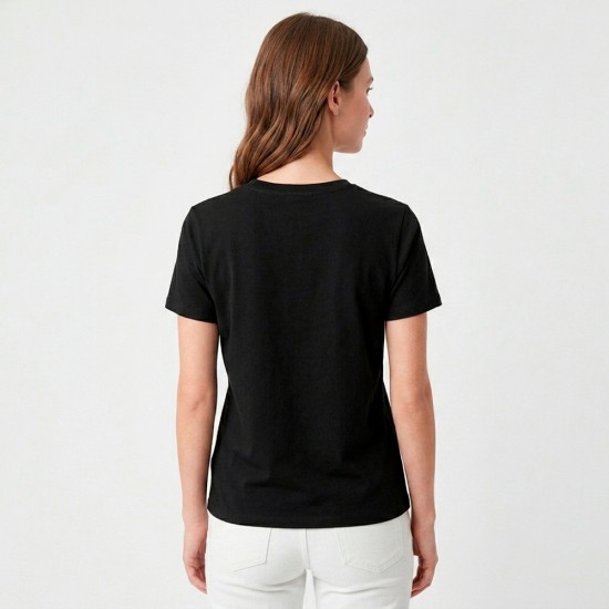 Camiseta Dama Essential Algodón Negro