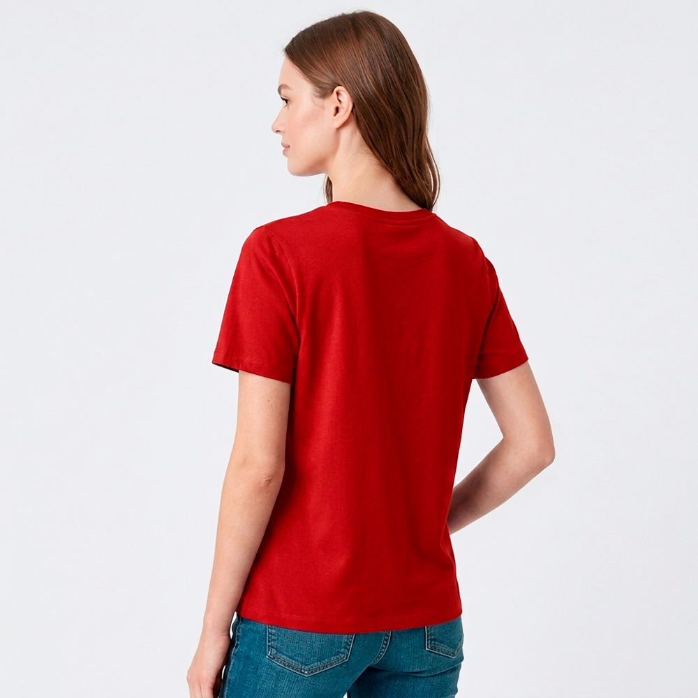 Camiseta Dama Essential Algodón Rojo