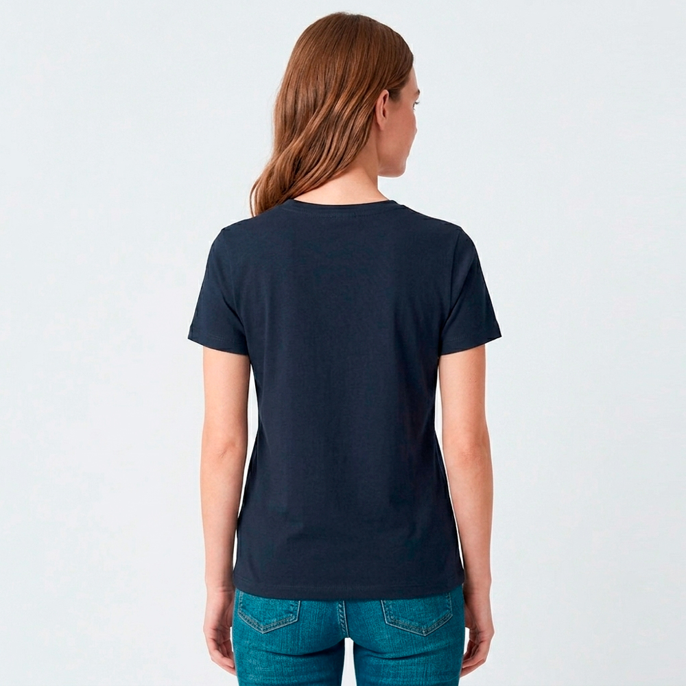 Camiseta Dama Essential Algodón Azul Marino