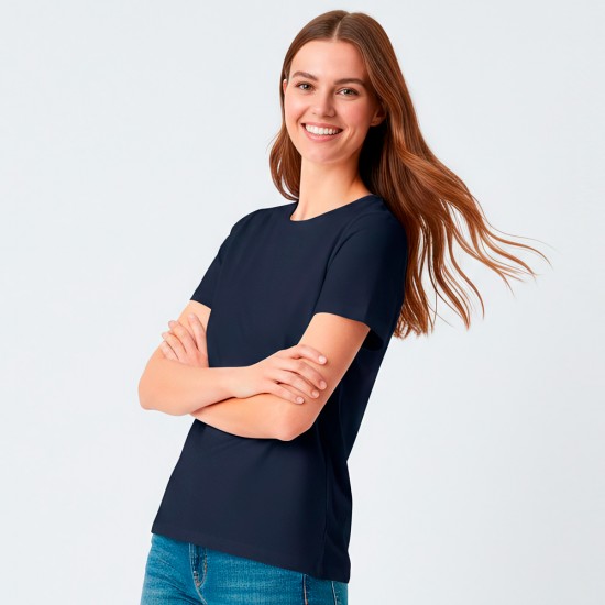 Camiseta Dama Essential Algodón Azul Marino