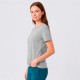 Camiseta Dama Essential Algodón Gris Melange