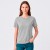 Camiseta Dama Essential Algodón Gris Melange