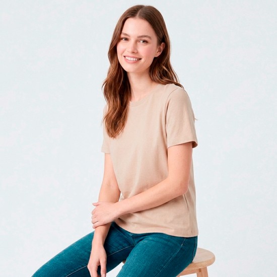 Camiseta Dama Essential Algodón Beige