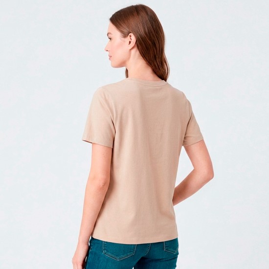 Camiseta Dama Essential Algodón Beige