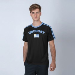 Camiseta Bandera Uruguay Negro