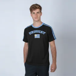 Camiseta Bandera Uruguay Negro