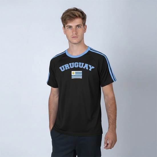 Camiseta Bandera Uruguay Negro