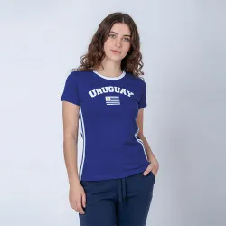 Camiseta Dama Bandera Uruguay Azul